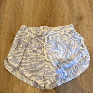 Billabong Blue and White Zebra Print Athletic Shorts